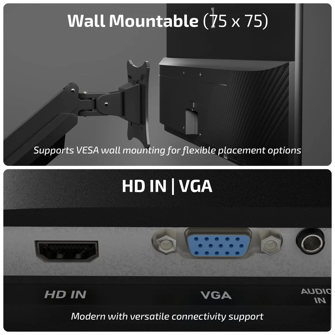 Iball LED Monitor 22" FHD VA 100 Hz with HDMI | VGA (Bird i215) Black view 2